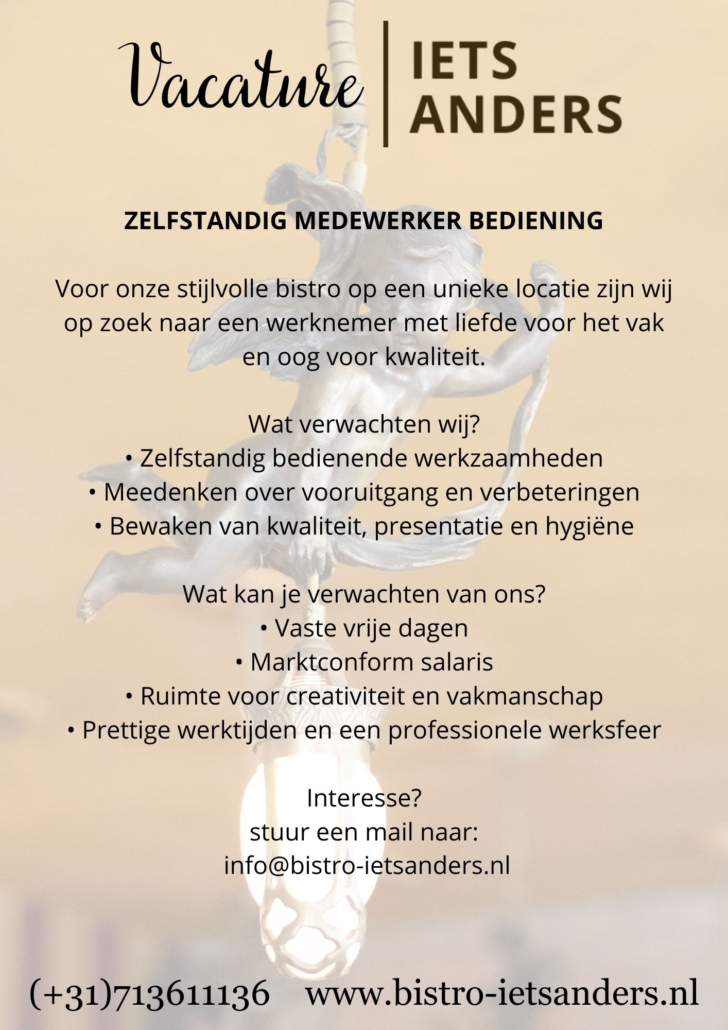 vacature bediening 2026
